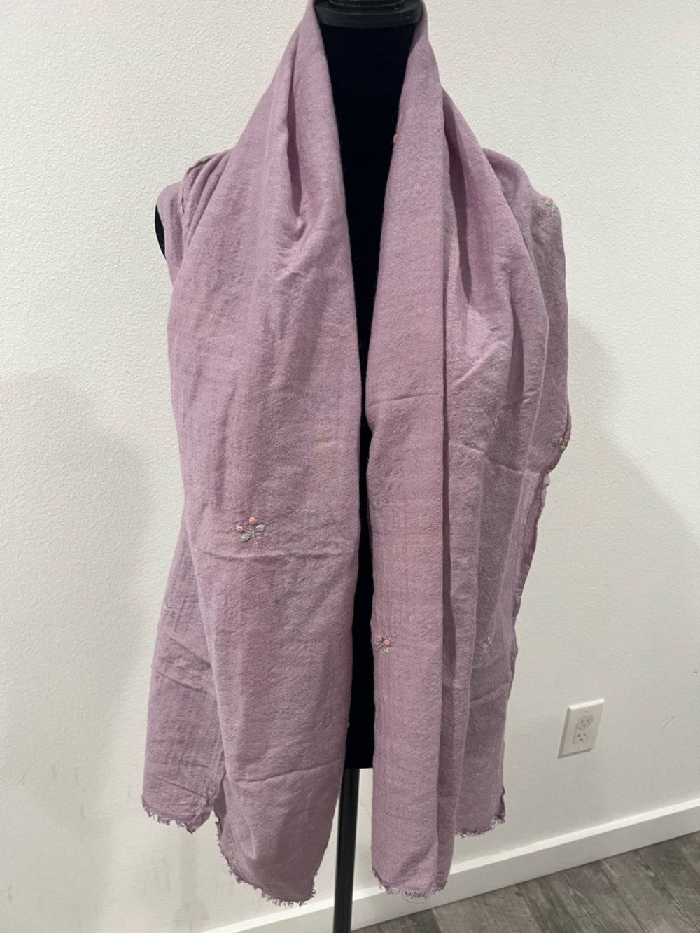 Bajra Cashmere Silk Pashmina Shawl Handmade Nepal Embroidered Luxury Wrap Scarf